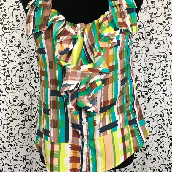 Banana Republic Multicolored Sleeveless Blouse - Picture 3 of 7